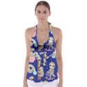 Hand-drawn-cute-sloth-pattern-background Babydoll Tankini Top View1