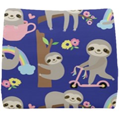 Hand-drawn-cute-sloth-pattern-background Seat Cushion by Salman4z
