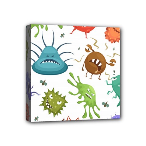 Dangerous-streptococcus-lactobacillus-staphylococcus-others-microbes-cartoon-style-vector-seamless Mini Canvas 4  X 4  (stretched) by Salman4z