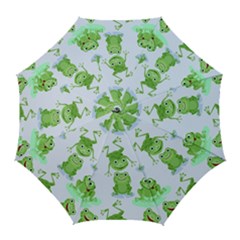 Cute-green-frogs-seamless-pattern Golf Umbrellas by Salman4z