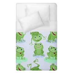 Cute-green-frogs-seamless-pattern Duvet Cover (single Size) by Salman4z
