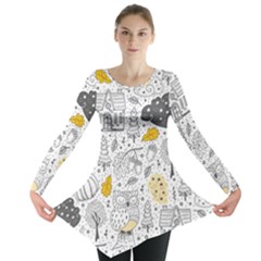 Doodle-seamless-pattern-with-autumn-elements Long Sleeve Tunic  by Salman4z