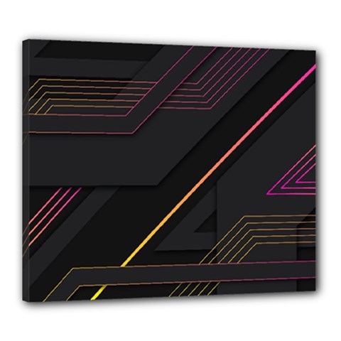 Gradient-geometric-shapes-dark-background Canvas 24  X 20  (stretched) by Salman4z
