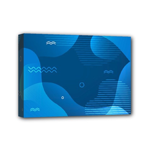 Abstract-classic-blue-background Mini Canvas 7  X 5  (stretched) by Salman4z