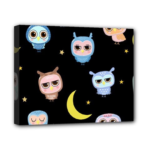 Cute-owl-doodles-with-moon-star-seamless-pattern Canvas 10  X 8  (stretched) by Salman4z