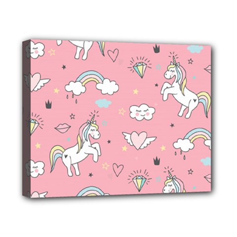 Cute-unicorn-seamless-pattern Canvas 10  X 8  (stretched) by Salman4z