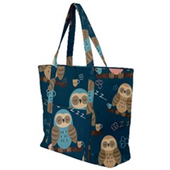 Seamless-pattern-owls-dreaming Zip Up Canvas Bag by Salman4z