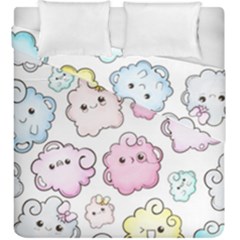 Cute-doodle-cartoon-seamless-pattern Duvet Cover Double Side (king Size) by Salman4z