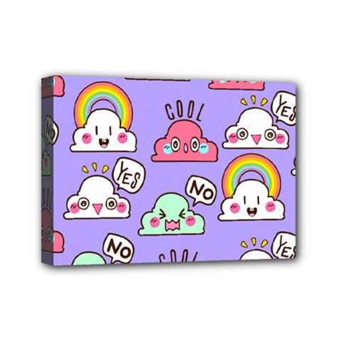 Cloud-seamless-pattern -- Mini Canvas 7  X 5  (stretched) by Salman4z