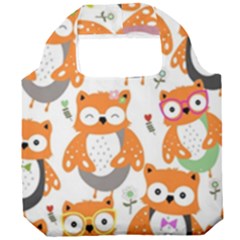 Cute-colorful-owl-cartoon-seamless-pattern Foldable Grocery Recycle Bag by Salman4z
