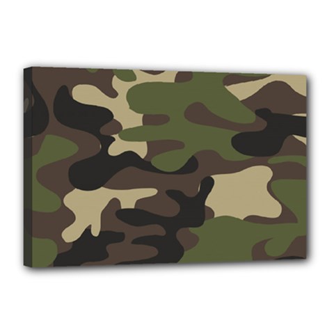 Texture-military-camouflage-repeats-seamless-army-green-hunting Canvas 18  X 12  (stretched) by Salman4z