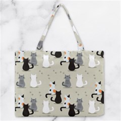 Cute-cat-seamless-pattern Zipper Medium Tote Bag by Salman4z