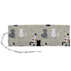 Cute-cat-seamless-pattern Roll Up Canvas Pencil Holder (m) by Salman4z
