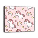 Cute-unicorn-rainbow-seamless-pattern-background Canvas 10  x 8  (Stretched) View1