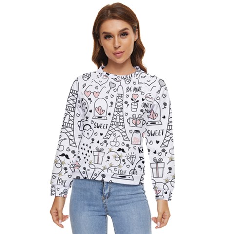 Big-collection-with-hand-drawn-objects-valentines-day Women s Long Sleeve Raglan Tee by Salman4z