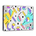 Tridimensional-pastel-shapes-background-memphis-style Canvas 14  x 11  (Stretched) View1