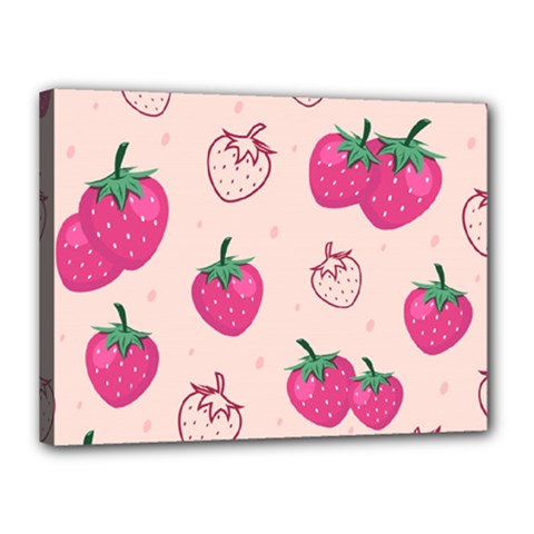 Seamless-strawberry-fruit-pattern-background Canvas 16  X 12  (stretched) by Salman4z