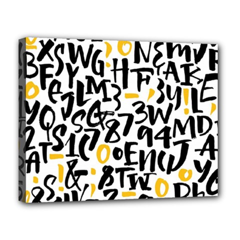 Letters-pattern Canvas 14  X 11  (stretched) by Salman4z