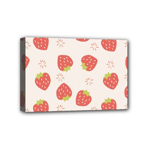 Strawberries-pattern-design Mini Canvas 6  X 4  (stretched) by Salman4z