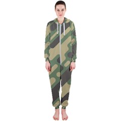 Camouflage-pattern-background Hooded Jumpsuit (ladies) by Salman4z