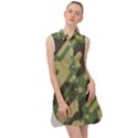 Camouflage-pattern-background Sleeveless Shirt Dress View1