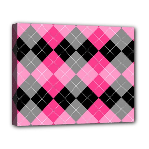 Seamless-argyle-pattern Deluxe Canvas 20  X 16  (stretched) by Salman4z