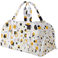 Flat Geometric Shapes Background Burner Gym Duffel Bag by pakminggu