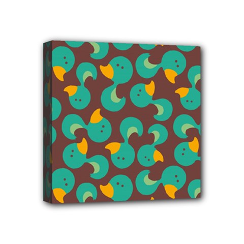 Vector Illustration Seamless Pattern With Cartoon Duck Mini Canvas 4  X 4  (stretched) by pakminggu