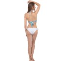 Elegant Swan Pattern Design Cross Front Halter Bikini Top View2