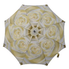 White Roses Flowers Plant Romance Blossom Bloom Nature Flora Petals Hook Handle Umbrellas (medium) by pakminggu