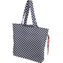 Black And White Checkerboard Background Board Checker Drawstring Tote Bag View1