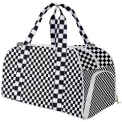 Black And White Checkerboard Background Board Checker Burner Gym Duffel Bag by pakminggu