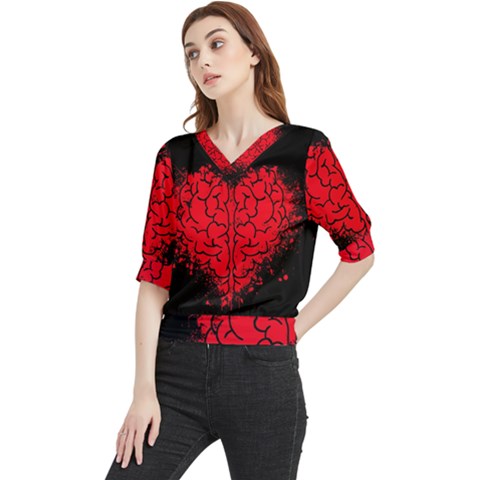 Heart Brain Mind Psychology Doubt Quarter Sleeve Blouse by pakminggu