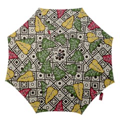 Leaves Foliage Batik Seamless Hook Handle Umbrellas (small) by pakminggu