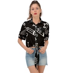 Knowledge Drawing Education Science Tie Front Shirt  by pakminggu