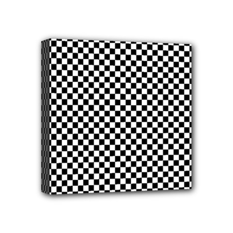 Background Black Board Checker Checkerboard Mini Canvas 4  X 4  (stretched) by pakminggu