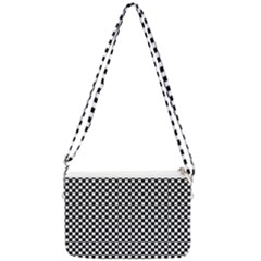 Background Black Board Checker Checkerboard Double Gusset Crossbody Bag by pakminggu