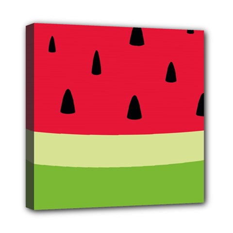 Watermelon Fruit Food Healthy Vitamins Nutrition Mini Canvas 8  X 8  (stretched) by pakminggu