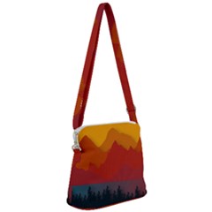 Mountain Forest Nature Scenery Art Mountains Zipper Messenger Bag by pakminggu