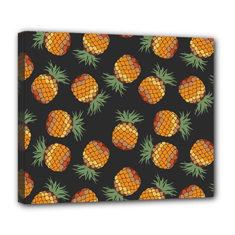 Pineapple Background Pineapple Pattern Deluxe Canvas 24  X 20  (stretched) by pakminggu