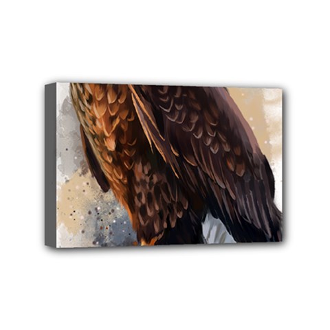Eagle Art Eagle Watercolor Painting Bird Animal Mini Canvas 6  X 4  (stretched) by pakminggu