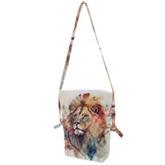 Lion Africa African Art Folding Shoulder Bag by pakminggu