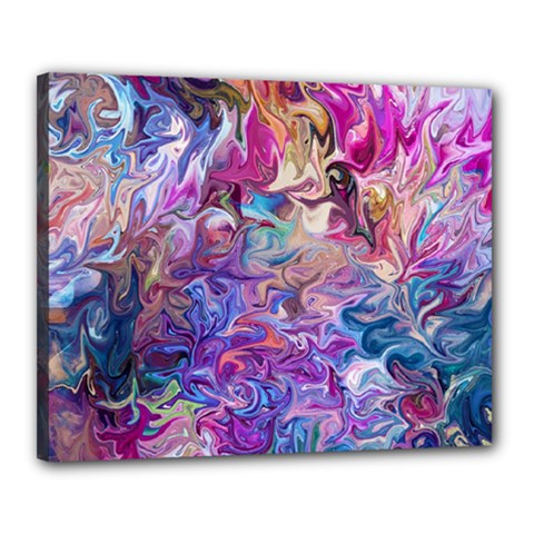 Painted Flames Canvas 20  X 16  (stretched) by kaleidomarblingart
