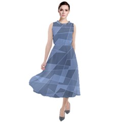 Lines Shapes Pattern Web Creative Round Neck Boho Dress by danenraven