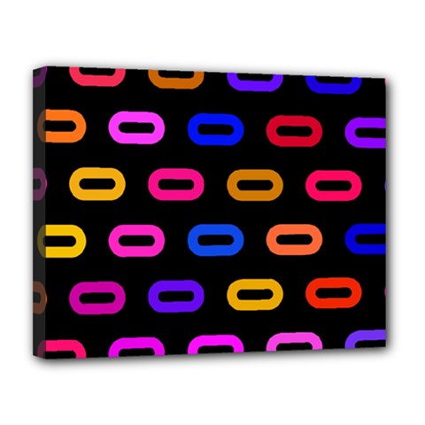 Pattern Background Structure Black Canvas 14  X 11  (stretched) by danenraven