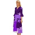 Purple Stars Pattern Shape Midsummer Wrap Dress View2