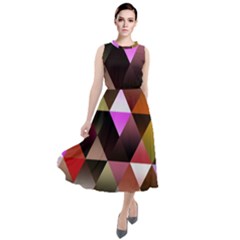 Abstract Geometric Triangles Shapes Round Neck Boho Dress by danenraven