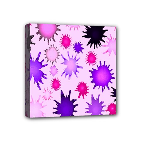 Inks Drops Black Paint Design Mini Canvas 4  X 4  (stretched) by danenraven