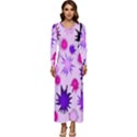Inks Drops Black Paint Design Long Sleeve Longline Maxi Dress View1