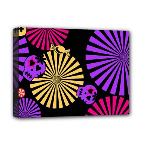 Seamless Halloween Day Of The Dead Deluxe Canvas 16  X 12  (stretched)  by danenraven